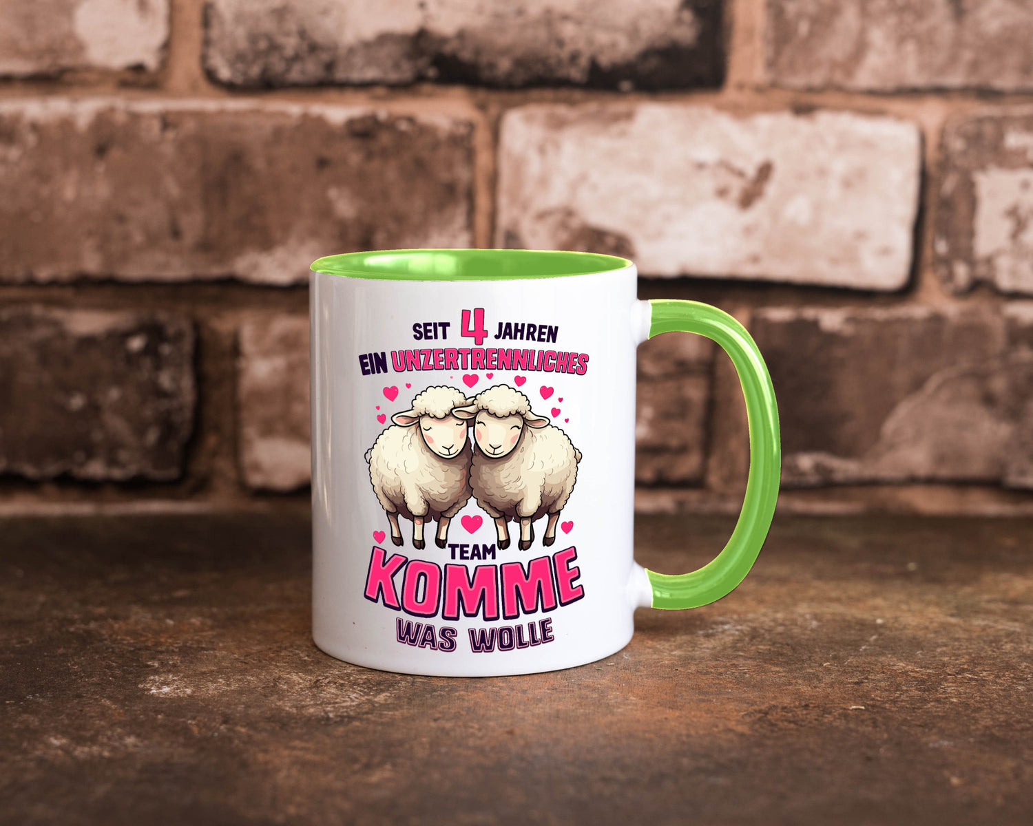4 Jahre Verheiratet | ein Team Ehepaar v2 Humor Geschenkidee Tasse