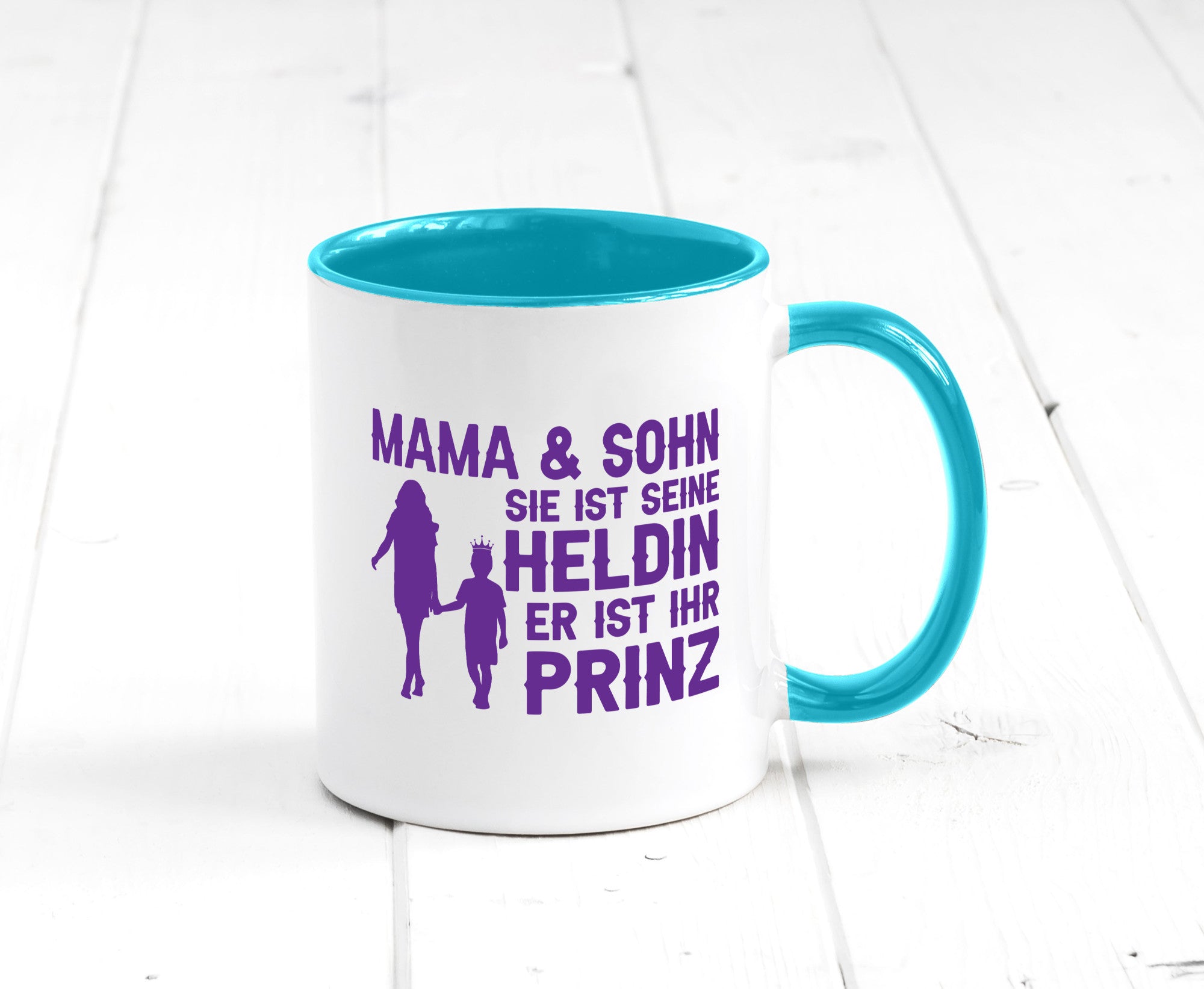 Mama &amp; Sohn | Helding Prinz Mutterliebe Geschenkidee Familie Humor Tasse