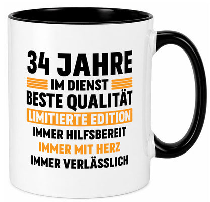 34 Jahre im Dienst | Jubiläum Arbeit v2 Humor Kollegen Büro Geschenkidee Tasse