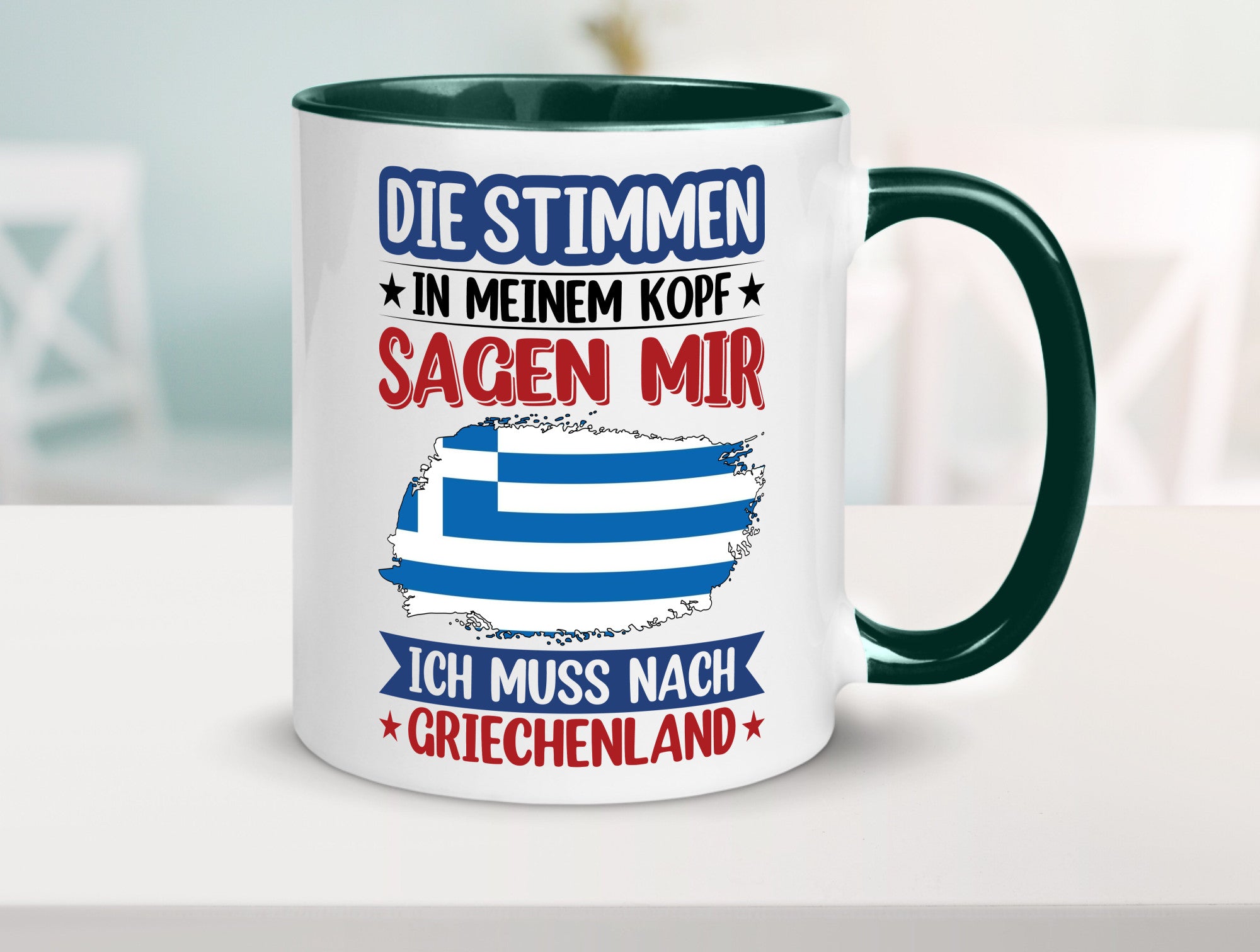 Griechenland | Urlaub Stimmen in meinem Kopf Traumland Humor Geschenkidee Tasse