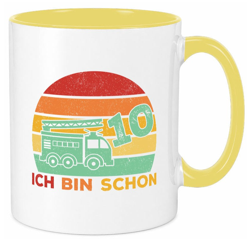10. geburtstag | Feuerwehrauto 10 Jahre Feuerwehr lustiger Spruch Geschenk Tasse