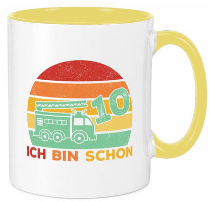 10. geburtstag | Feuerwehrauto 10 Jahre Feuerwehr lustiger Spruch Geschenk Tasse