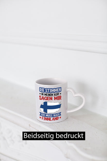Finnland | Urlaub Stimmen in meinem Kopf Traumland Humor Geschenkidee Tasse