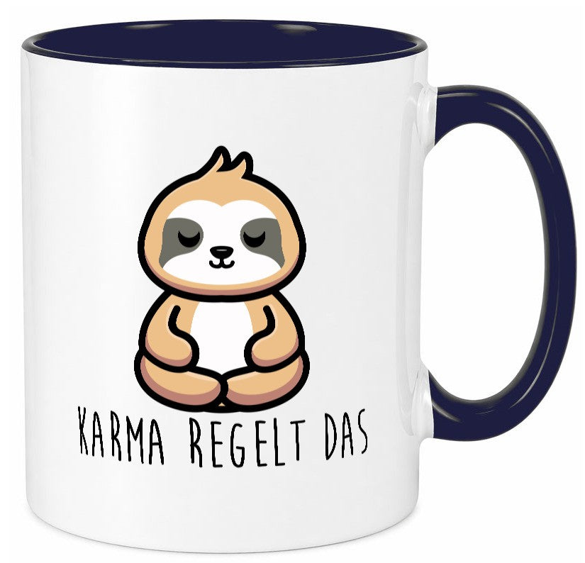 Karma regelt das | Yoga Faultier Meditation Chillen Geschenk Tierliebhaber Tasse