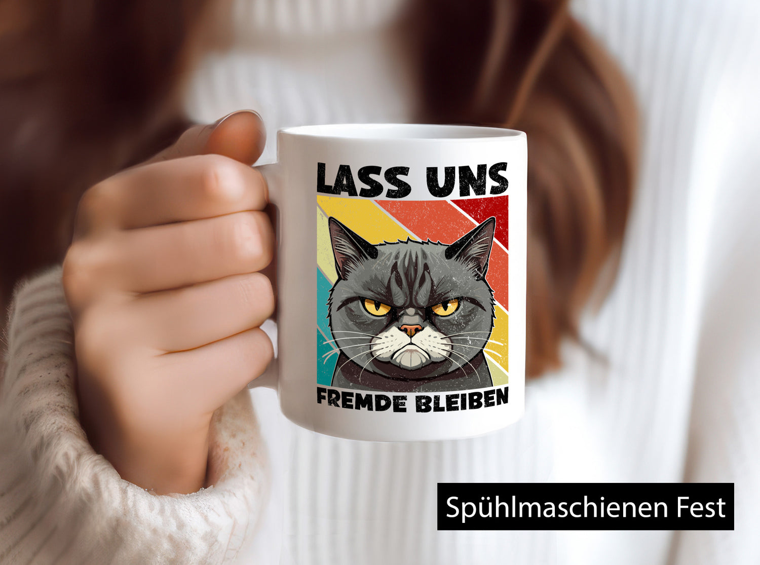 Lass uns Fremde bleiben | Böse Katze Geschenk Tierliebhaber Humor lustiger