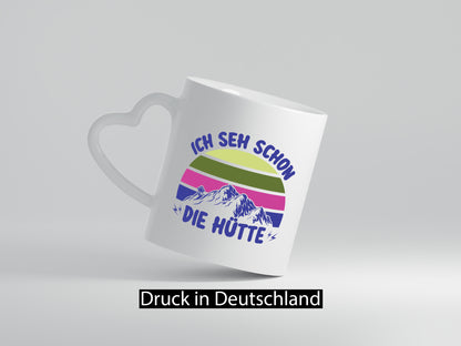 Ich seh schon die Hütte | Berge lustig Humor Geschenkidee Geschenk Tasse