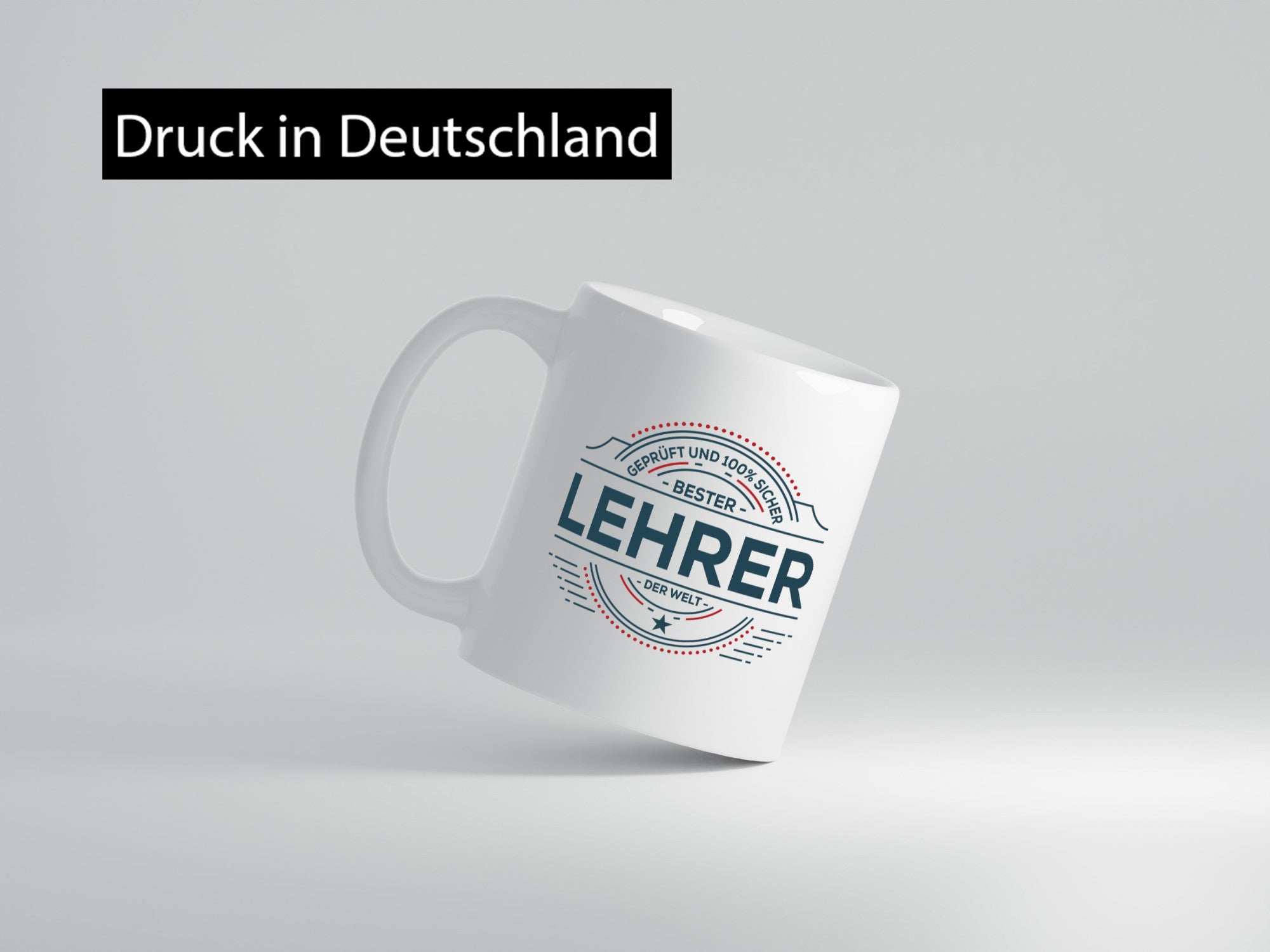 Geprüft und sicher: Lehrer | Schule Beruf Schüler Geschenk Arbeit Kollegen Büro