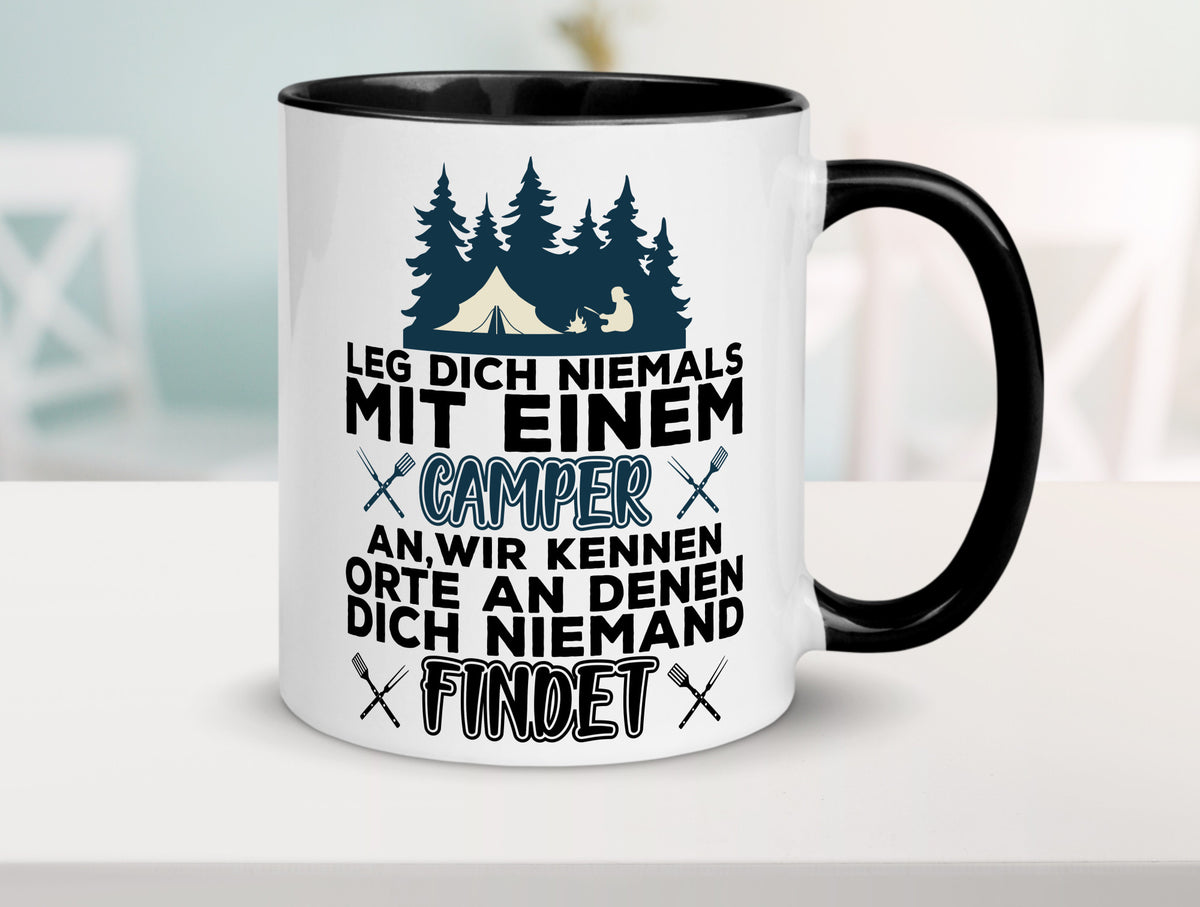 Camper Humor | Spruch Tasse Camping schwarzer Geschenk Geschenkidee lustiger