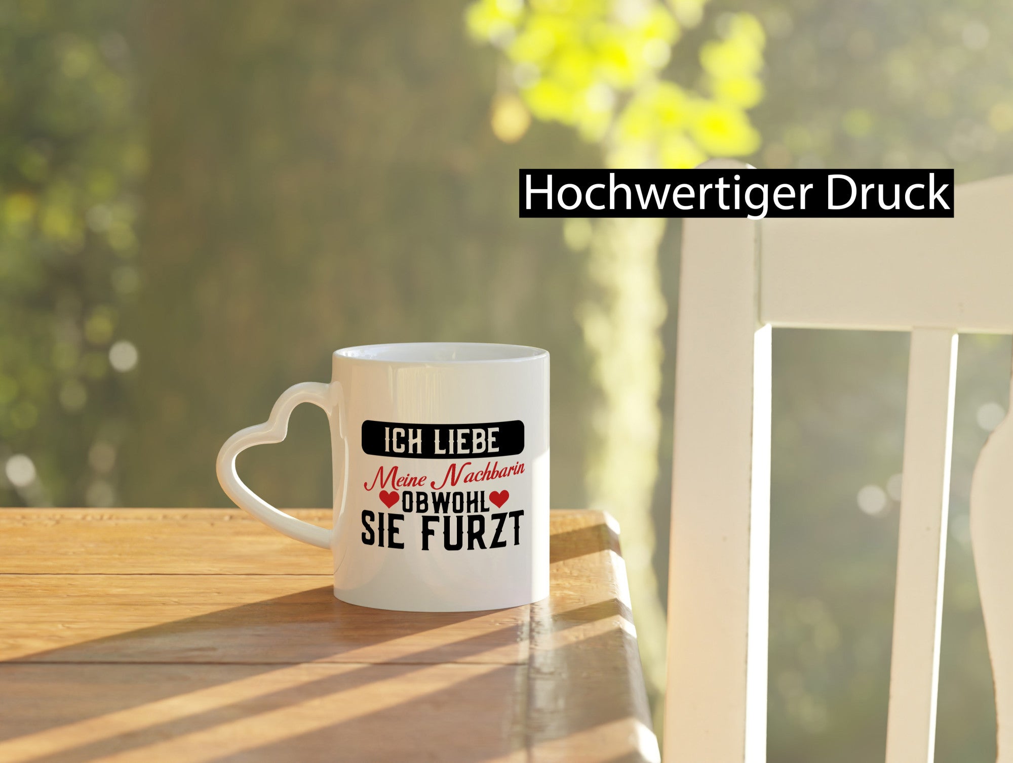 Ich liebe meine Nachbarin | Furz Nachbarschaft Witz Geschenkidee Humor Tasse