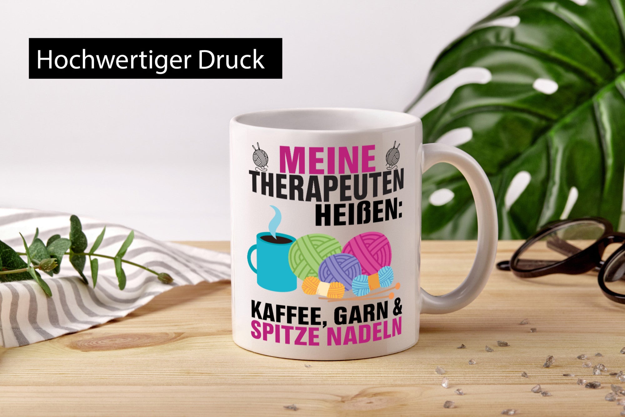 Meine Therapeuten heißen | Strickzubehör Stricken Geschenkidee Humor Tasse