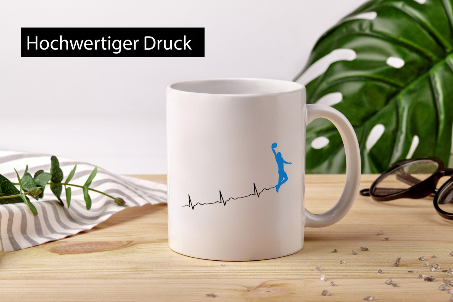 Herzschlag Basketball | Motiv Sport Ballsport Humor Geschenkidee Tasse