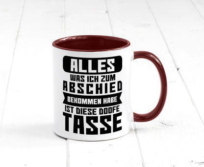 Zum Abschied | Kollegen Jobwechsel Büro Abschluss Geschenk Arbeit lustiger