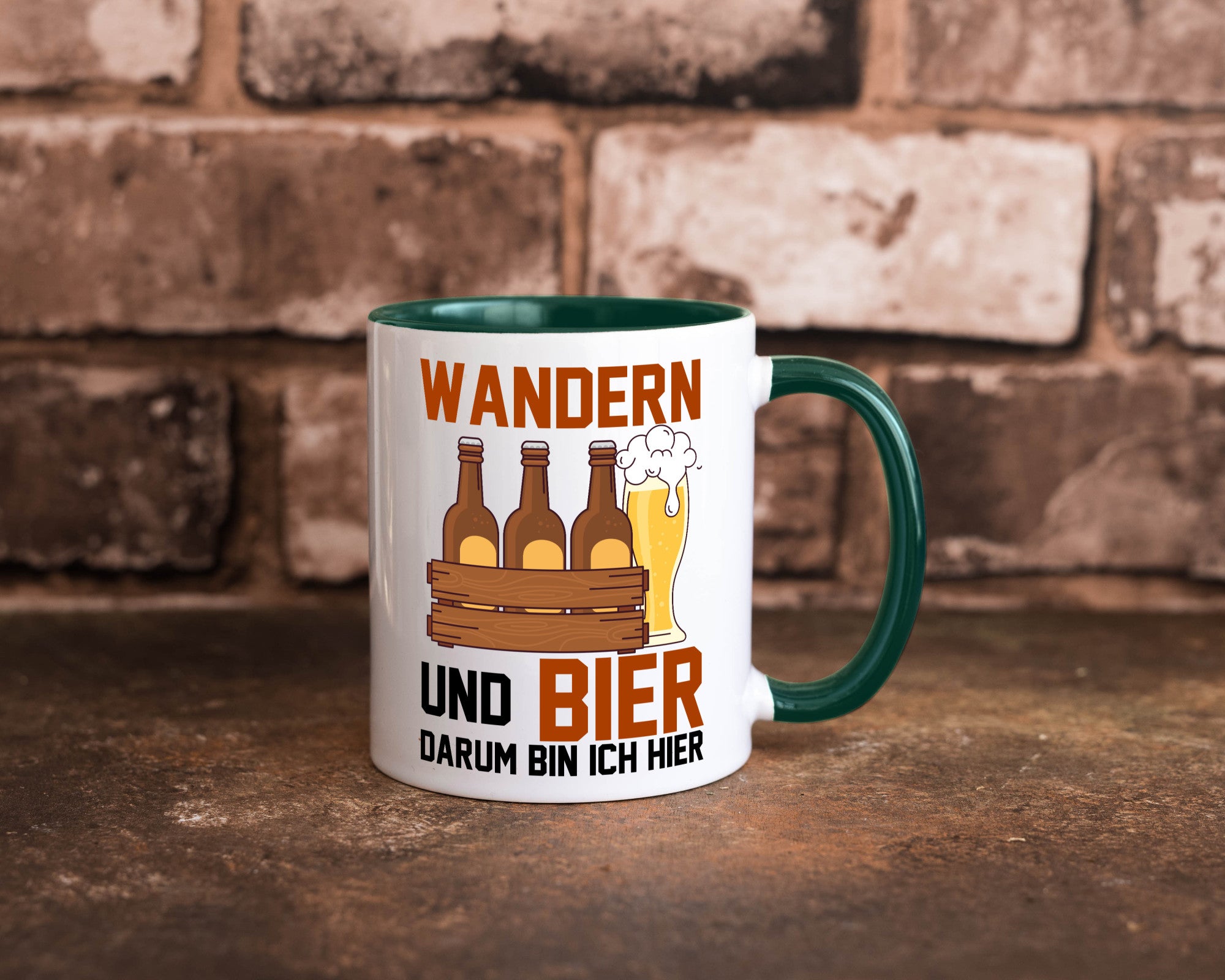 Wandern und Bier darum bin ich hier | Bierkasten lustiger Spruch Geschenk Humor