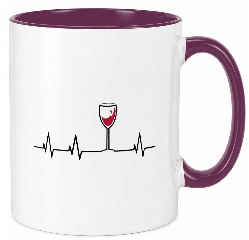 Wein Herzschlag | Rotwein Glas Trinker Winzer Humor Geschenkidee Tasse