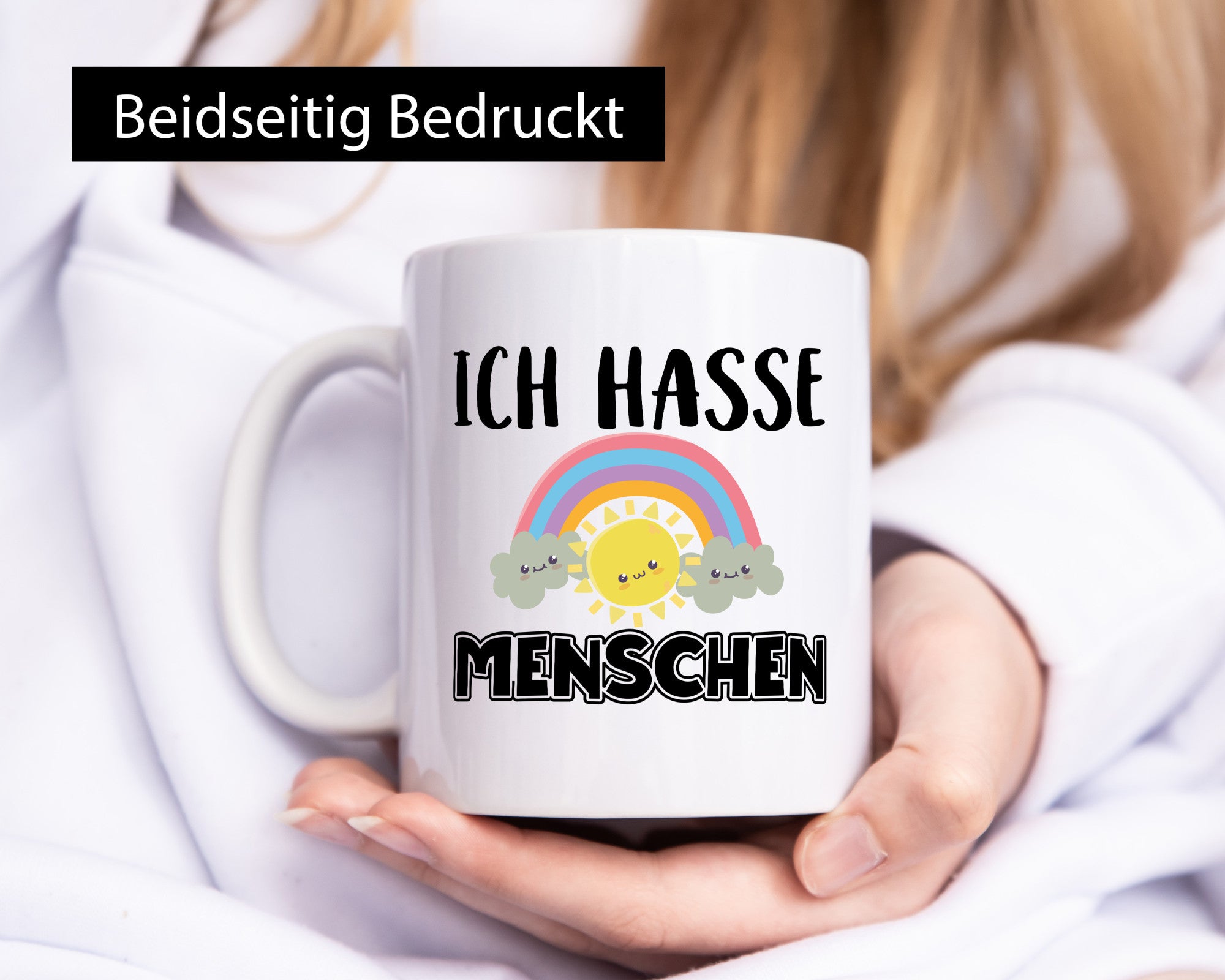 Ich hasse Menschen | Kinder Zeichnung Zyniker Tasse Geschenkidee Humor