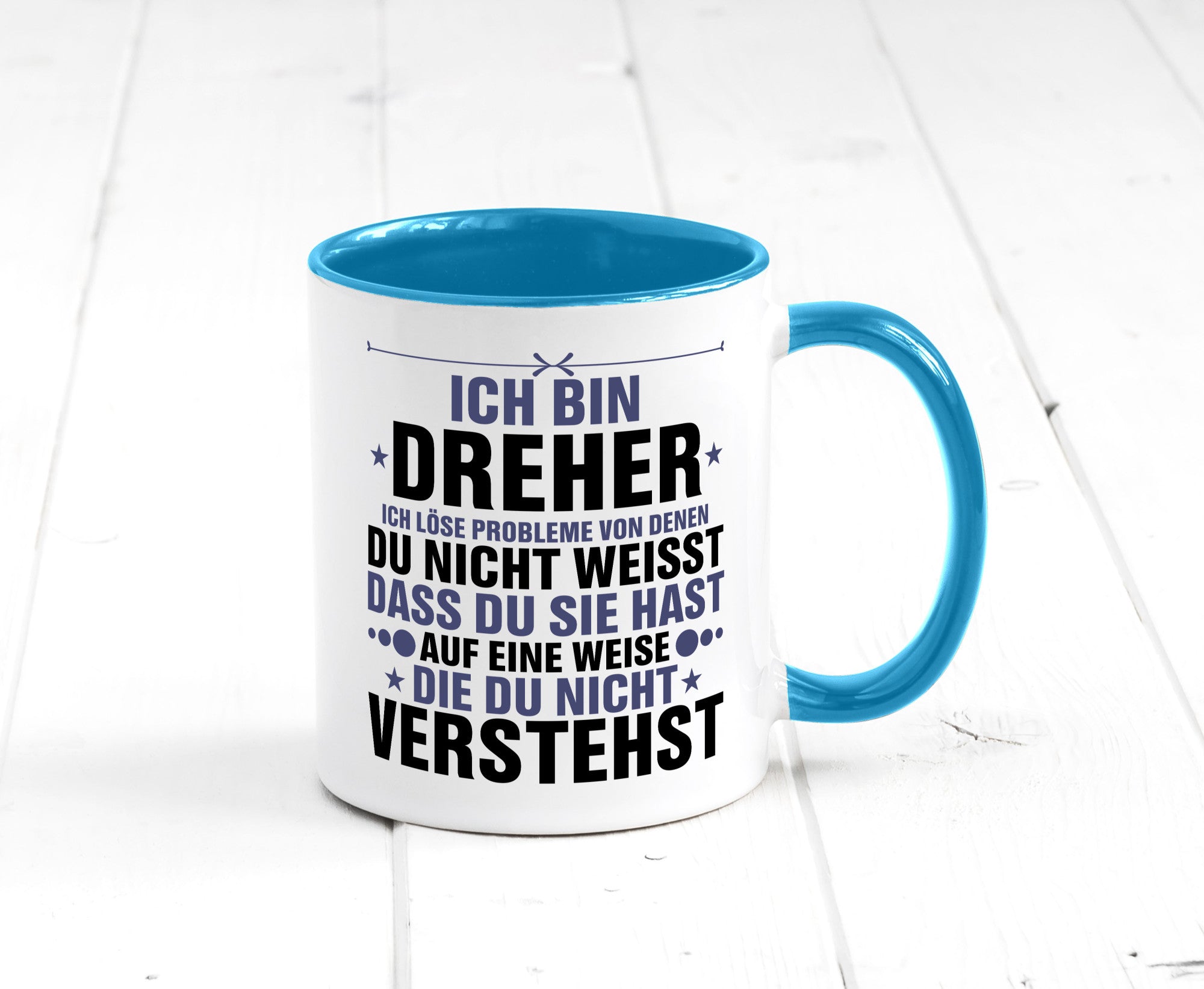Löse Probleme: Dreher | Fräser lustiger Spruch Geschenk Humor Geschenkidee Tasse