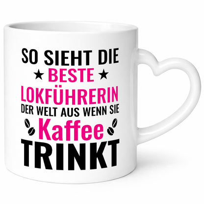 Kaffee trinkt: Lokführerin | Zug Beruf Geschenk Arbeit Kollegen Büro lustiger