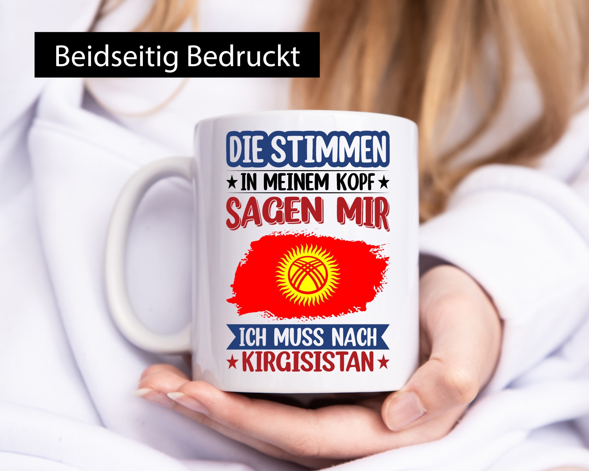 Kirgisistan | Urlaub Stimmen in meinem Kopf Traumland Humor Geschenkidee Tasse