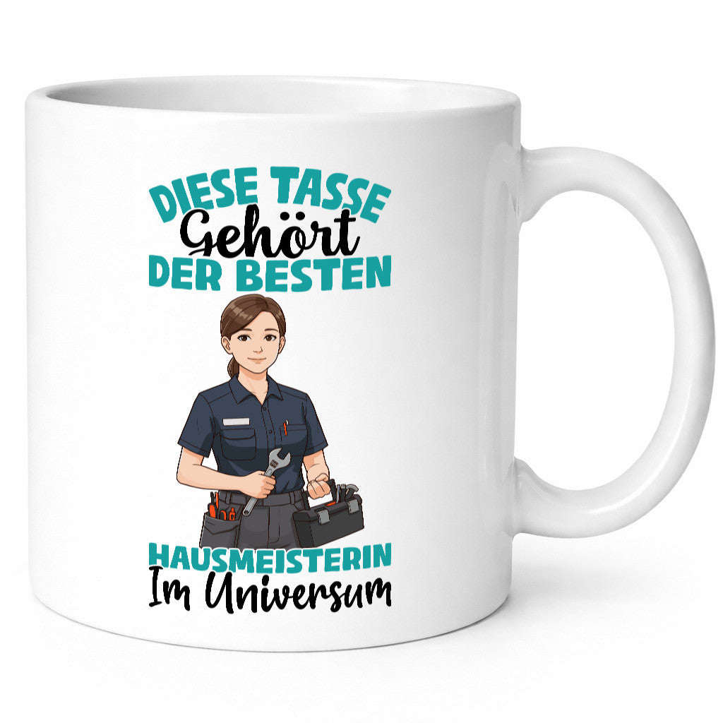 Im Universum: Hausmeisterin | Hauswart lustiger Spruch Geschenk Humor