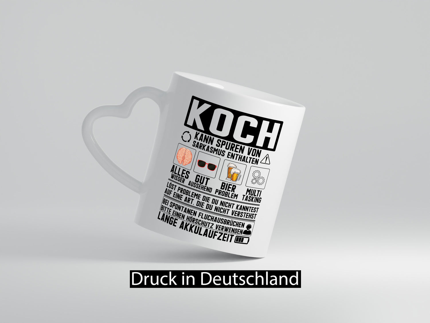 Definition von Koch | Küchenchef Warnhinweise Humor Geschenkidee Arbeit