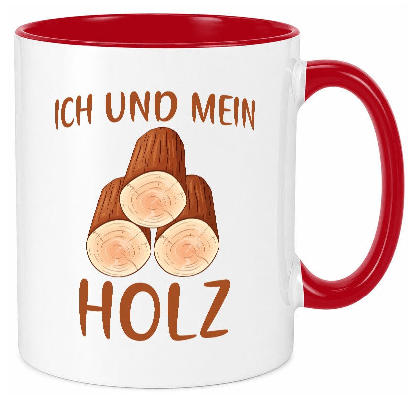 Ich und mein Holz | liebhaber Holzfäller lustiger Spruch Geschenk Humor Tasse