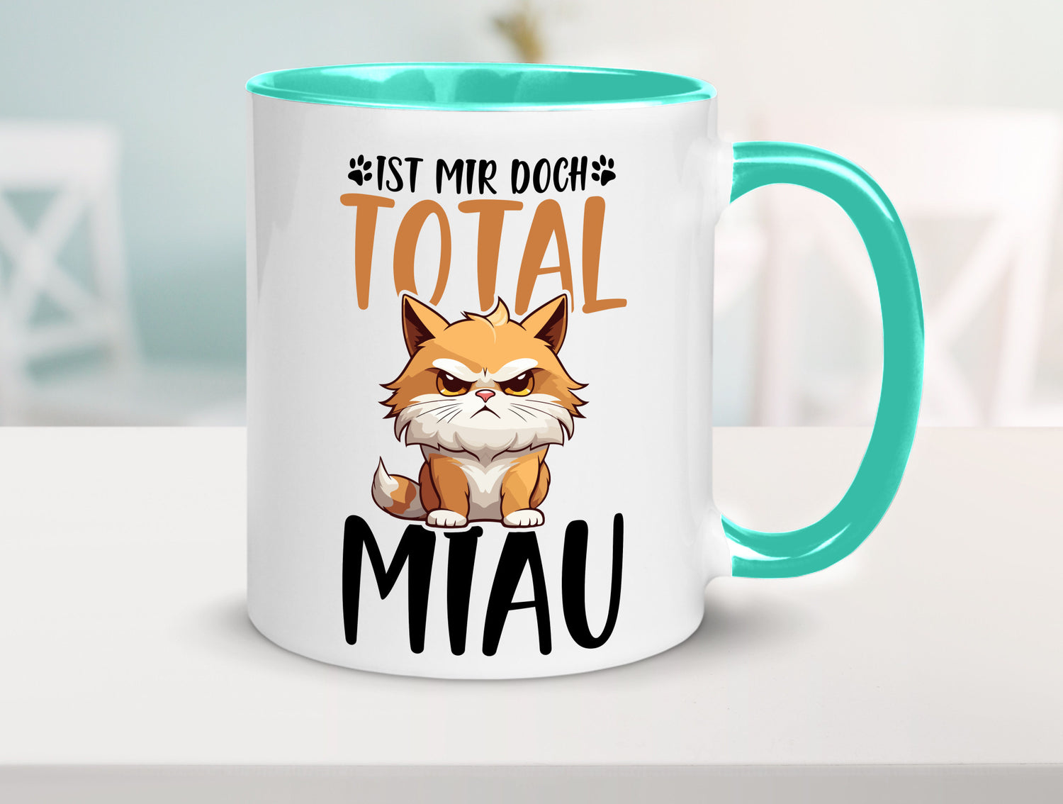 Ist mir doch total Miau | Katze Katzenliebhaber Geschenk Tierliebhaber Humor