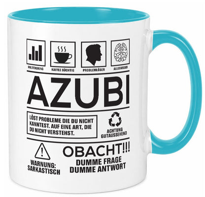 Achtung Probleme Azubi | Ausbildung Lehre Lehrling lustiger Spruch Geschenk Tasse