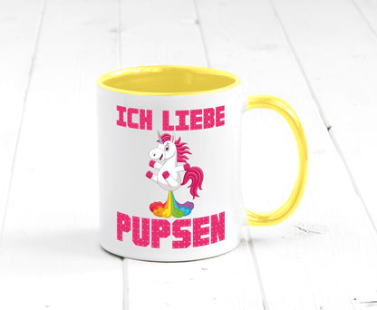 Ich liebe pupsen | Einhorn Pups lustiger Spruch Humor Geschenkidee Tasse