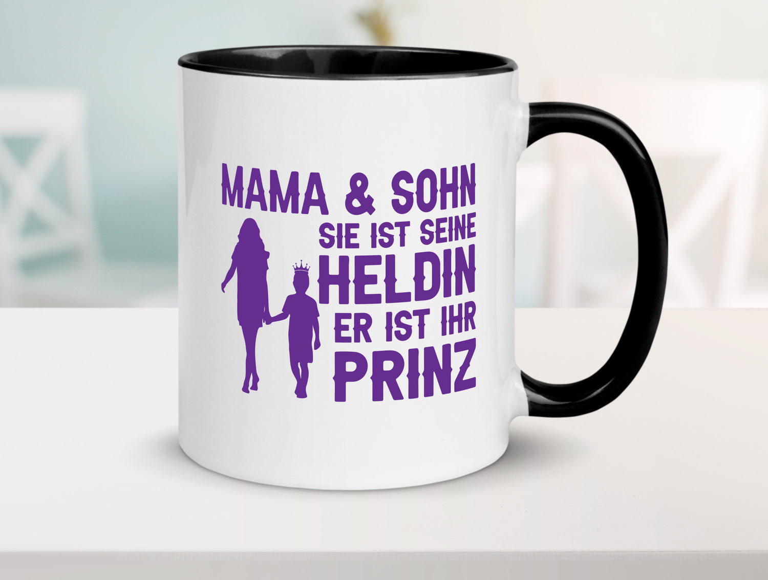 Mama &amp; Sohn | Helding Prinz Mutterliebe Geschenkidee Familie Humor Tasse