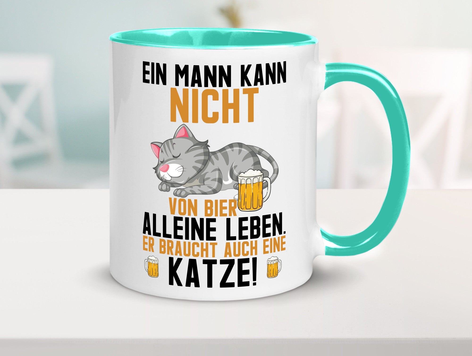 Von Bier leben | Mann braucht eine Katze Katzenliebhaber Geschenk Tierliebhaber