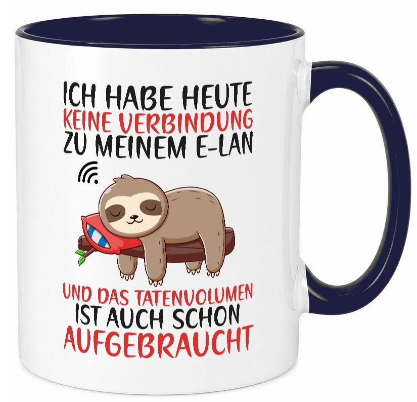 Keine Verbindung zu meinem WLan | Faultier Tatenvolumen Geschenk Tierliebhaber Tasse