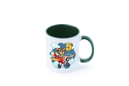 5. Geburtstag | 5 Jahre Kinder Pilot Flugzeug Geschenkidee Humor Tasse