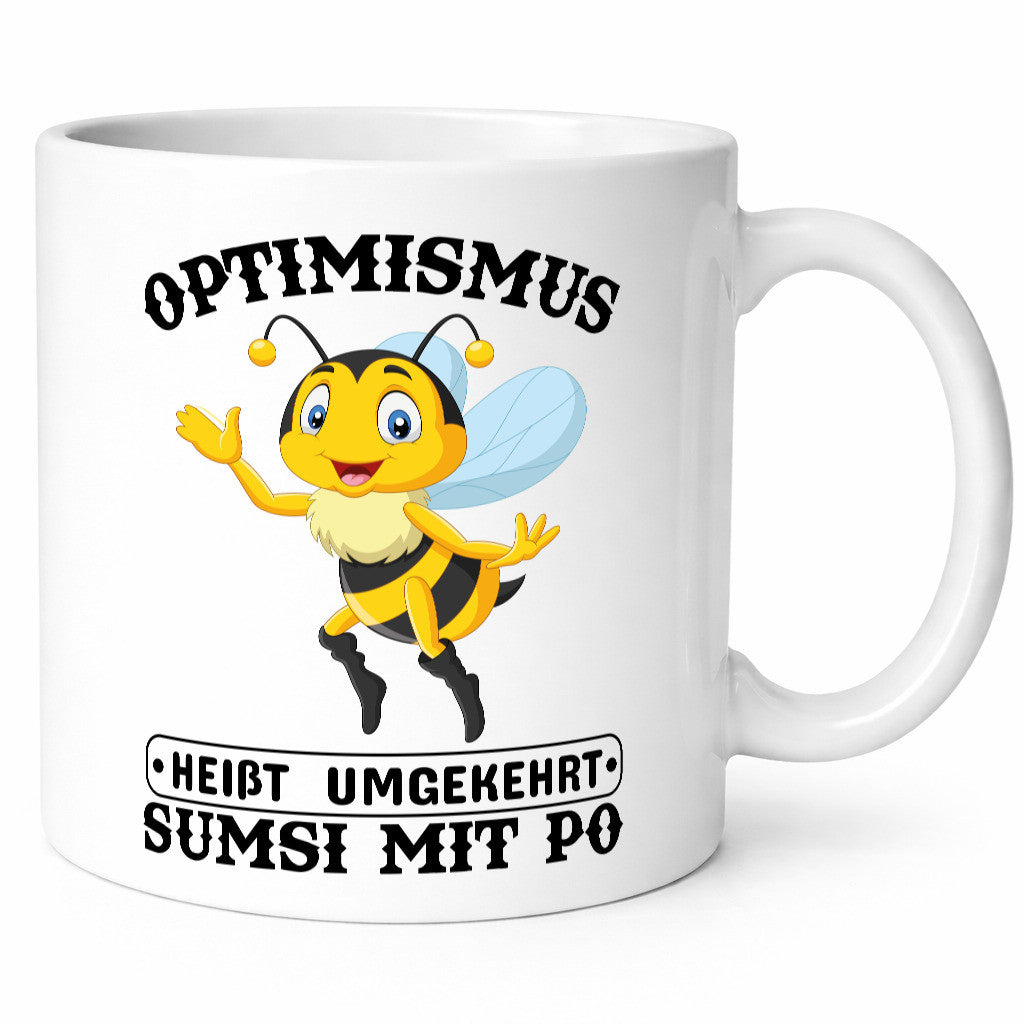 Optimismus umgekehrt Geschenkidee Humor Tasse