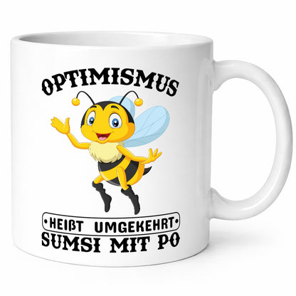 Optimismus umgekehrt Geschenkidee Humor Tasse