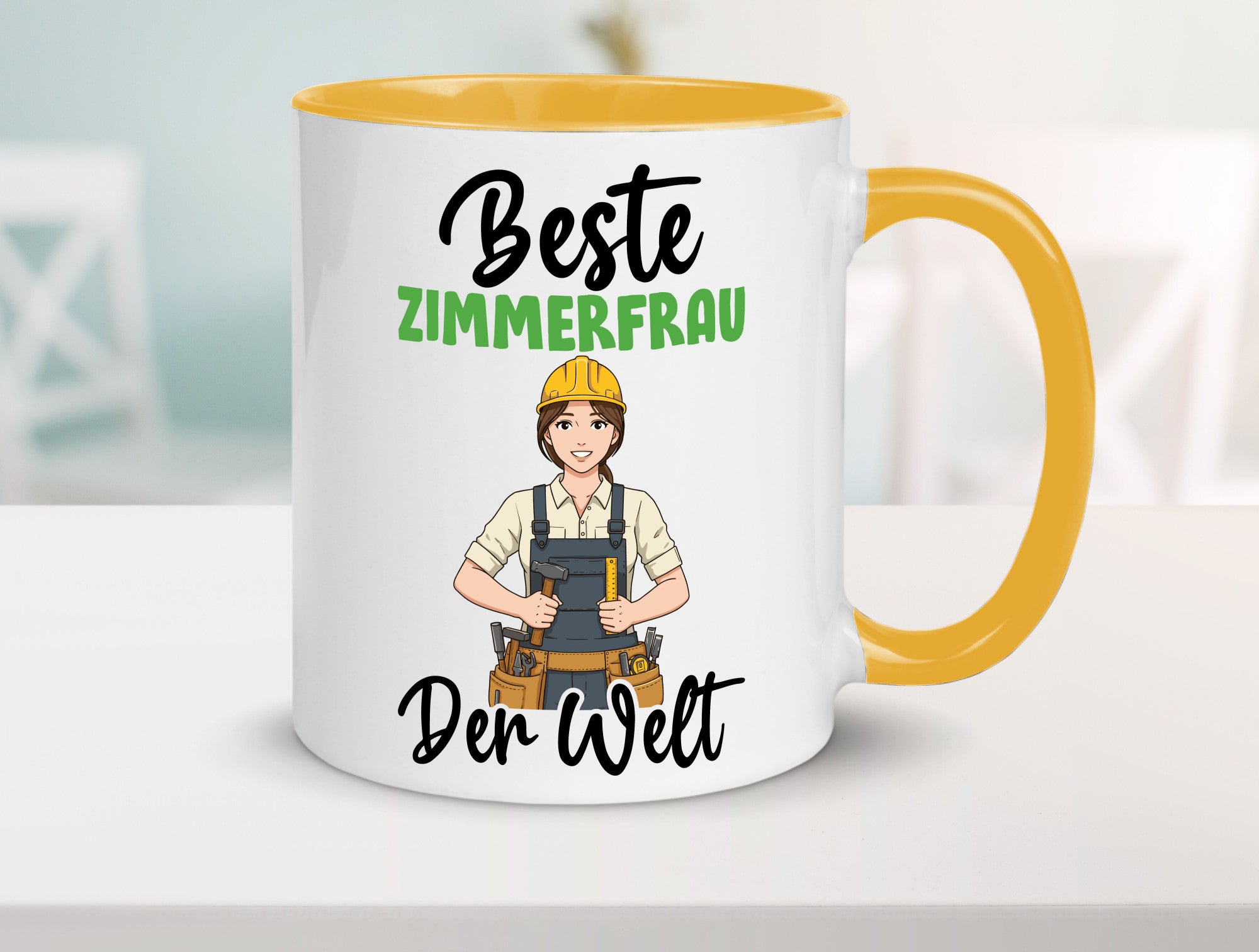 Beste Zimmerfrau| Holzbau | Handwerkerin v2 Geschenk Humor Geschenkidee