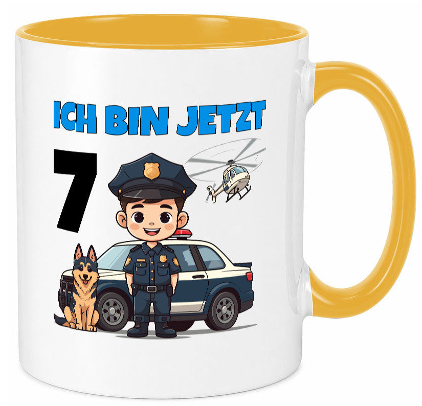 7. Geburtstag | 7 Jahre Polizei Kind Polizeiauto Humor Geschenkidee Tasse