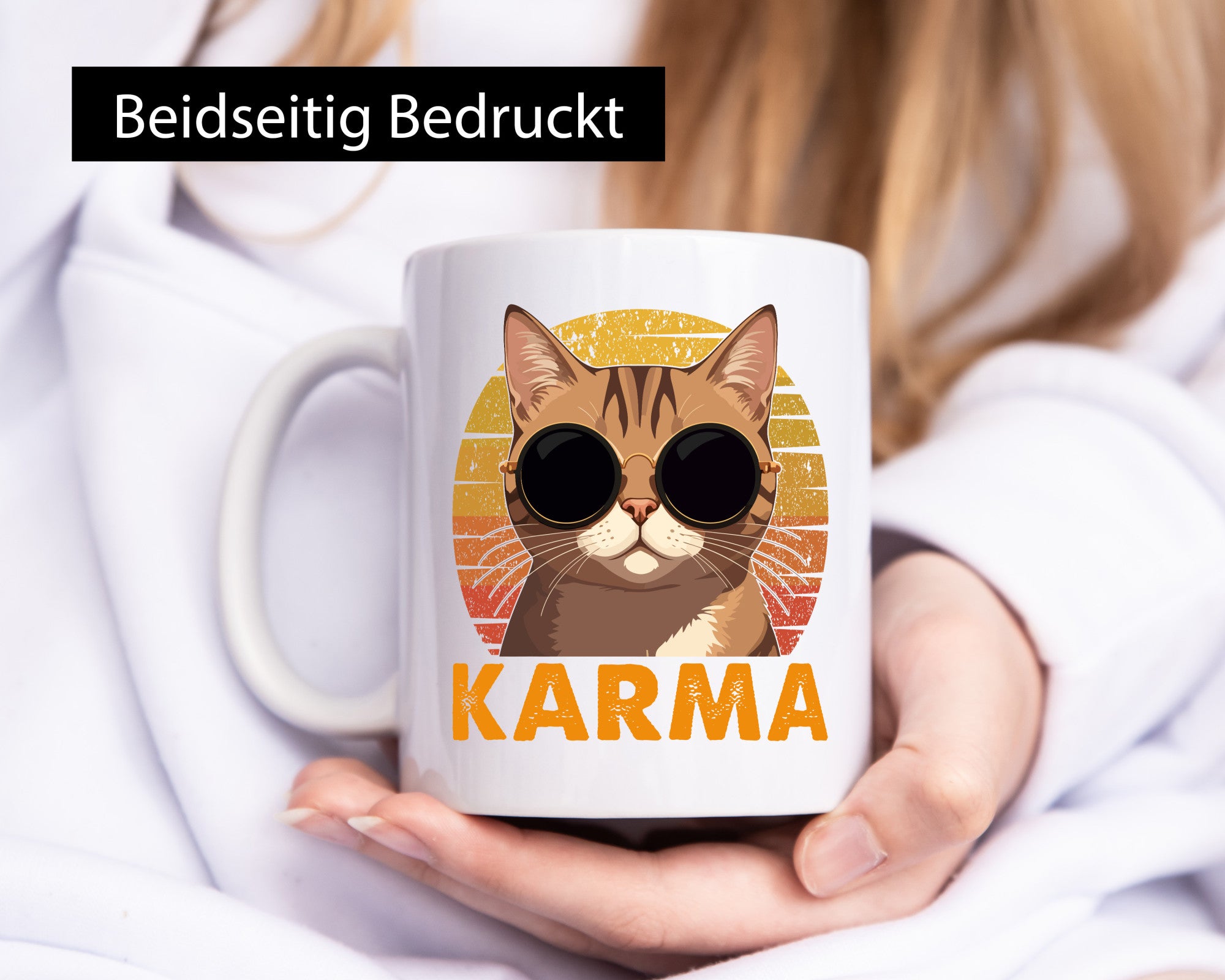 Vintage Katze | Karna Coole lustiger Spruch Geschenk Tierliebhaber Humor Tasse
