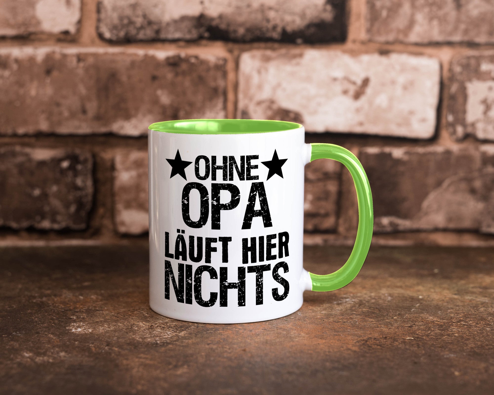 Ohne Opa läuft hier nichts | Sterne Geschenkidee Familie Humor Tasse