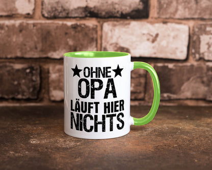 Ohne Opa läuft hier nichts | Sterne Geschenkidee Familie Humor Tasse
