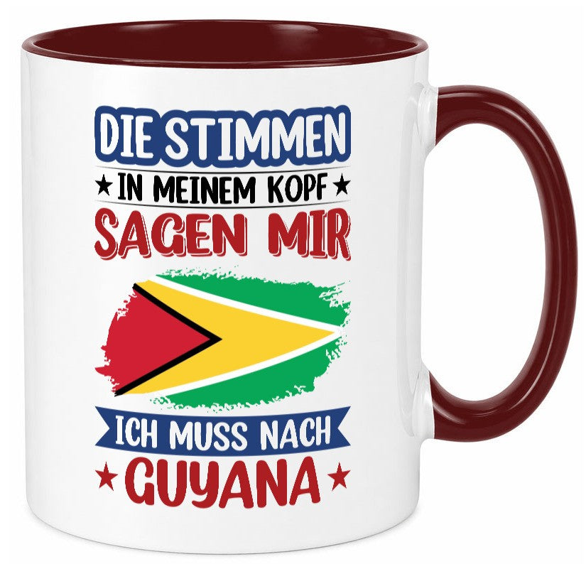Guyana | Urlaub Stimmen in meinem Kopf Traumland lustig Humor Geschenkidee Tasse