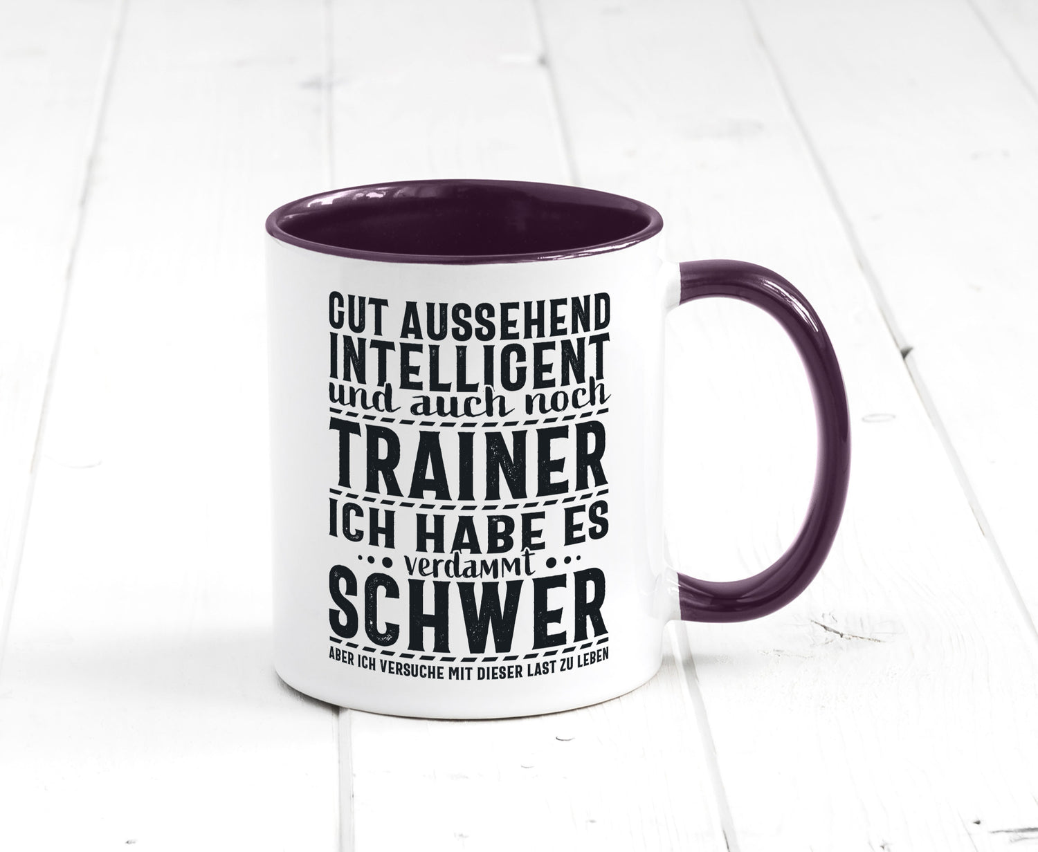 Gut aussehender Trainer |gestrichelte Linie | Punkte lustiger Spruch Geschenk