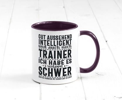 Gut aussehender Trainer |gestrichelte Linie | Punkte lustiger Spruch Geschenk