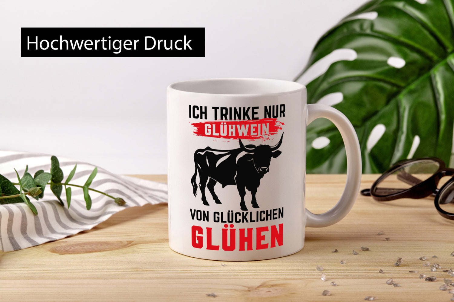 Ich trinke nur Glühwein | Glühen Farmer Humor Geschenkidee Tasse