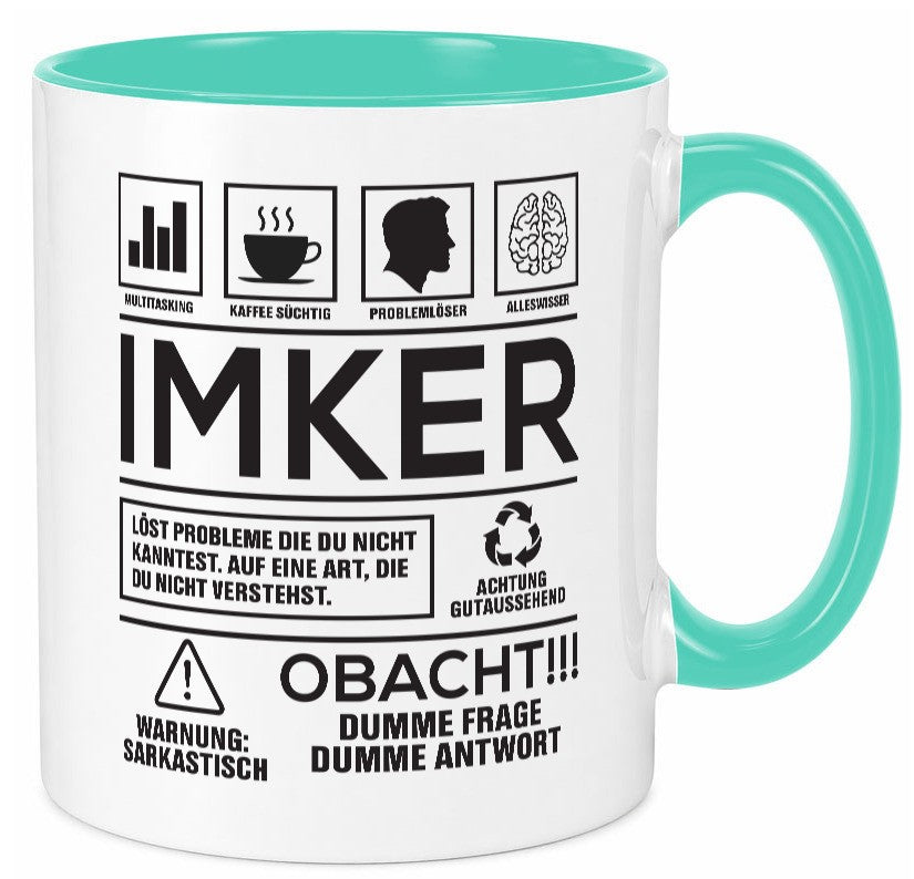 Achtung Probleme Imker | Imkerei Geschenk Humor Geschenkidee lustiger Spruch Tasse