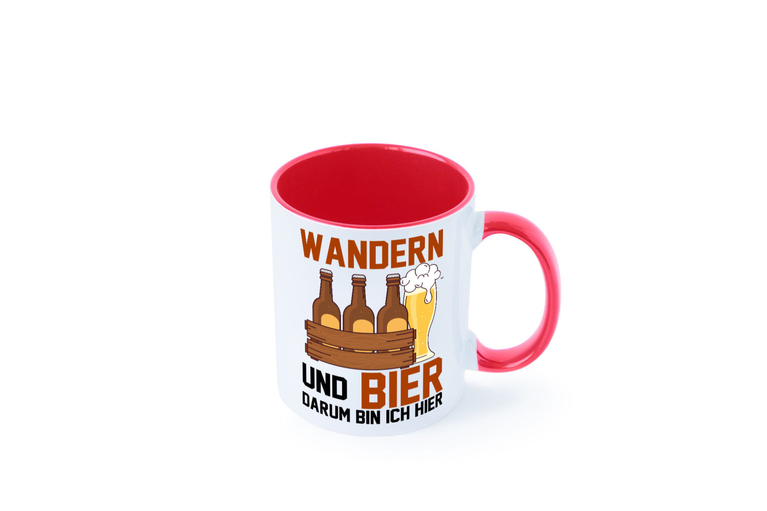 Wandern und Bier darum bin ich hier | Bierkasten lustiger Spruch Geschenk Humor