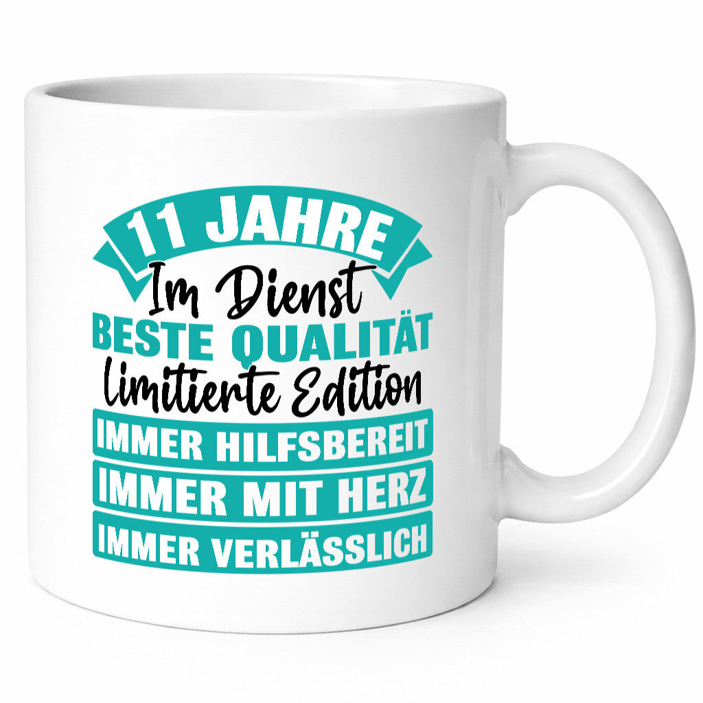 11 Jahre im Dienst | Jubiläum Arbeit lustig Kollegen Büro Geschenk Tasse