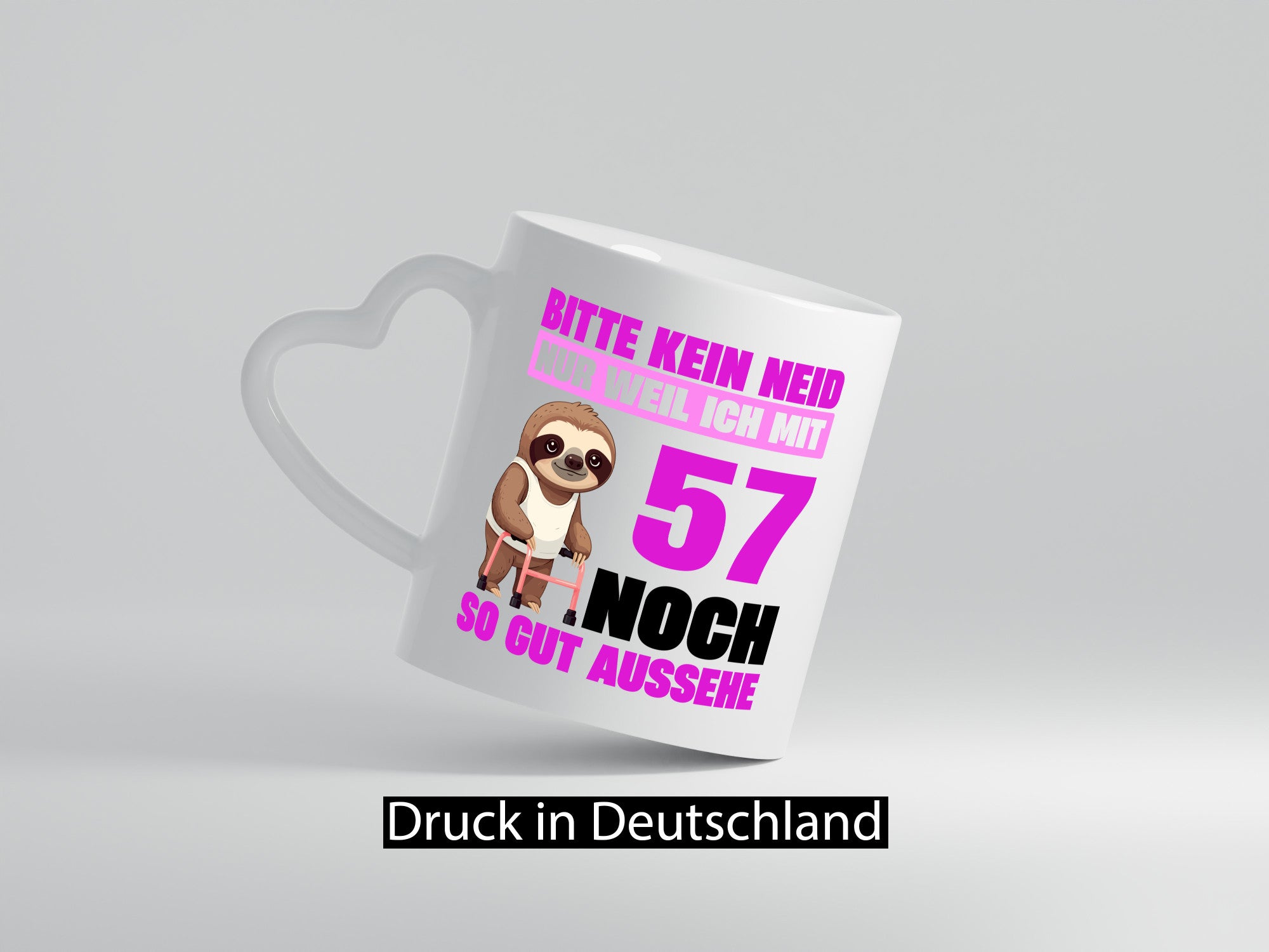 57. Geburtstag | Bitte kein neid Faultier 57 Jahre Humor Geschenkidee Tasse