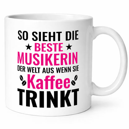 Kaffee trinkt: Musikerin | Musik Musikantin Humor Geschenkidee Tasse