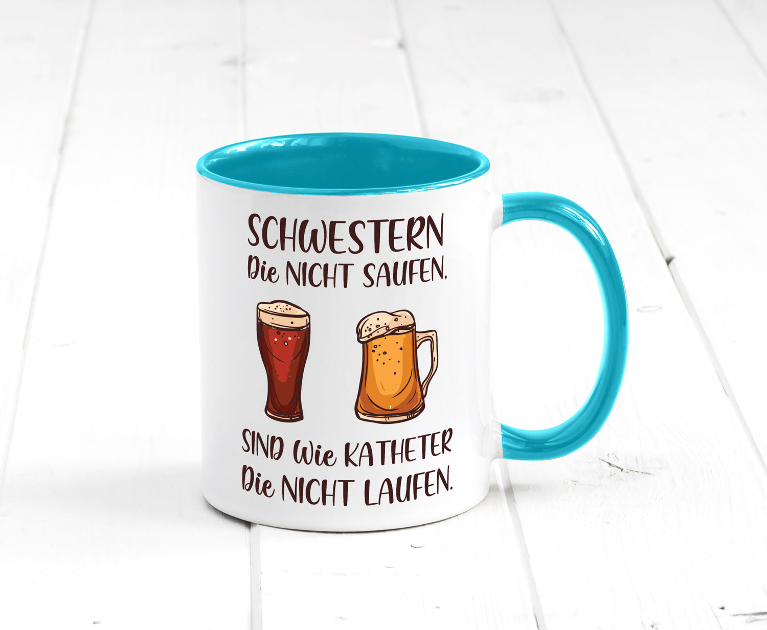 Schwestern die nicht saufen, Katheder laufen | Gläser lustiger Spruch Geschenk