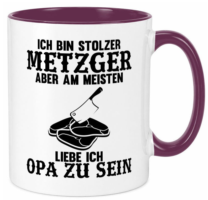 Stolzer Metzger, liebe es Opa zu sein | Fleisch Hackebeil lustiger Spruch Tasse